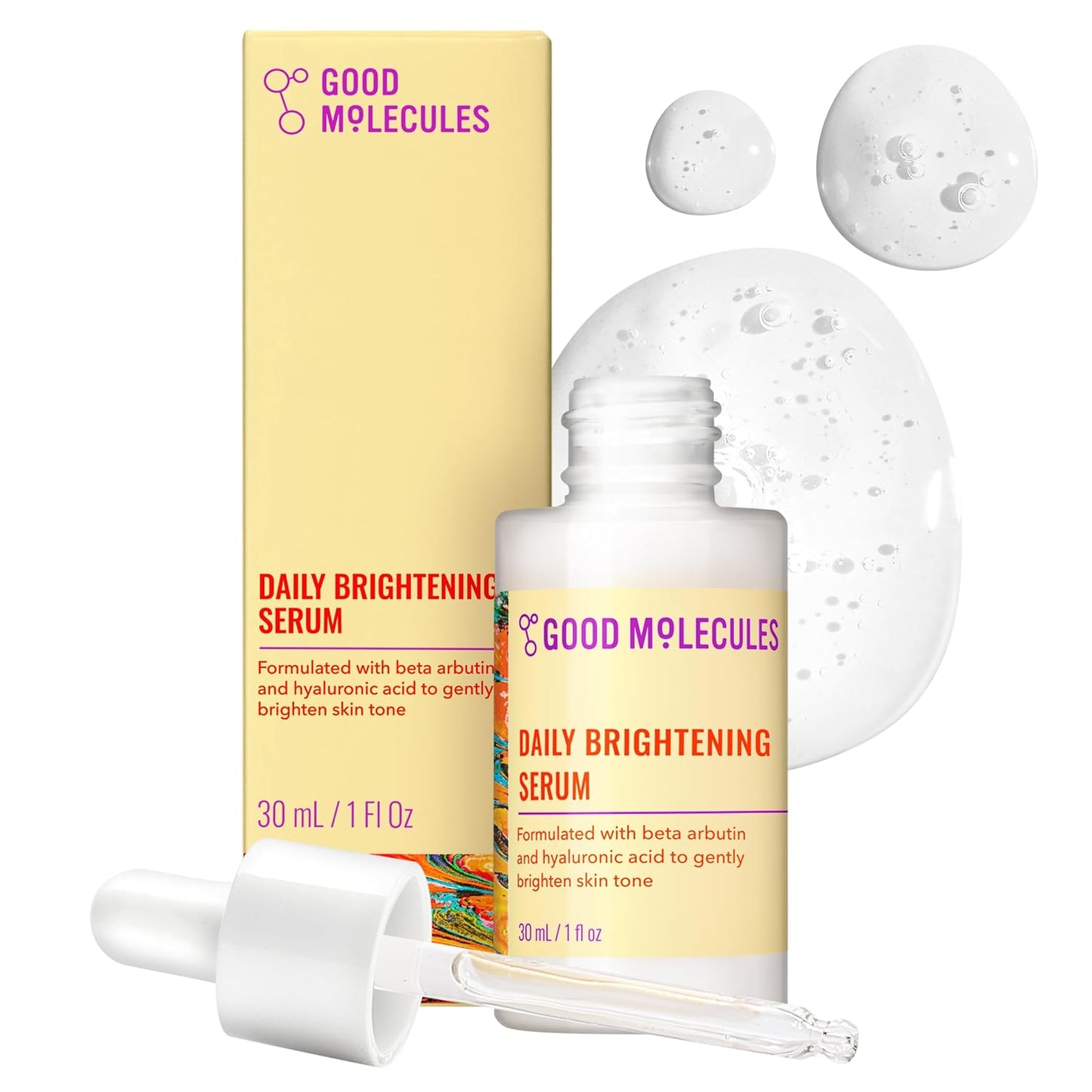 Daily Brightening Serum 30Ml/1Oz - Hydrating Facial Serum with Beta Arbutin and Hyaluronic Acid to Brighten, Moisturize, and Balance for Even Tone and Texture - Skin Care for Face